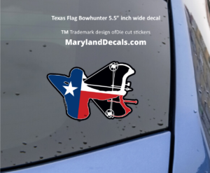 Texas flag bowhunter car decal