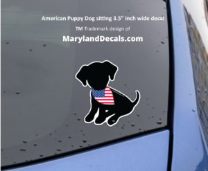 black lab puppy car decal